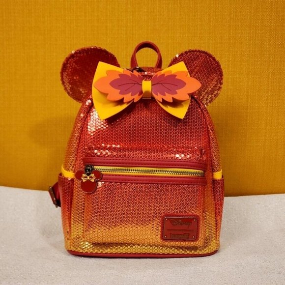 Loungefly Disney Minnie Mouse Sequin Fall Ombre Mini Backpack NEW main image 10
